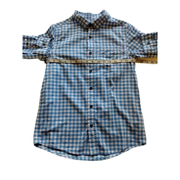 Cat Jack Shirt Boys Large Button Down Pocket Long Sleeve School Checkered - Picture 3 of 14